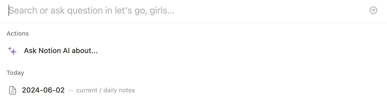 Screenshot of the Notion menu bar options which put Ask Notion AI about... above the user's content